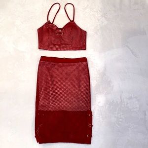 Entry- Midi Burgundy matching set